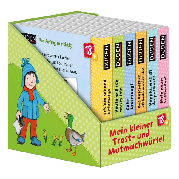 Buchcover: Duden 18+: Mein kleiner Trost-und-Mutmach-Würfel