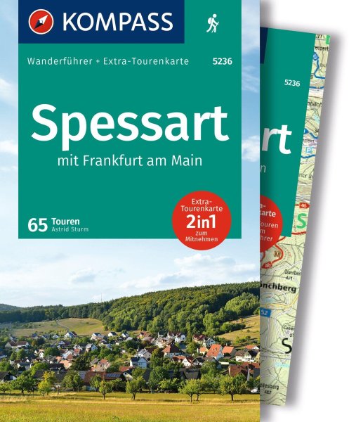 Buchcover: KOMPASS Wanderführer Spessart, 65 Touren mit Extra-Tourenkarte