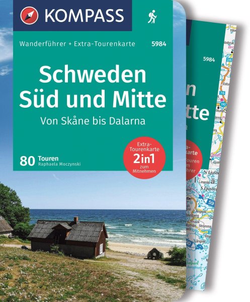 Buchcover: KOMPASS Wanderführer Schweden Süd und Mitte, Von Skåne bis Dalarna, 80 Touren mit Extra-Tourenkarte