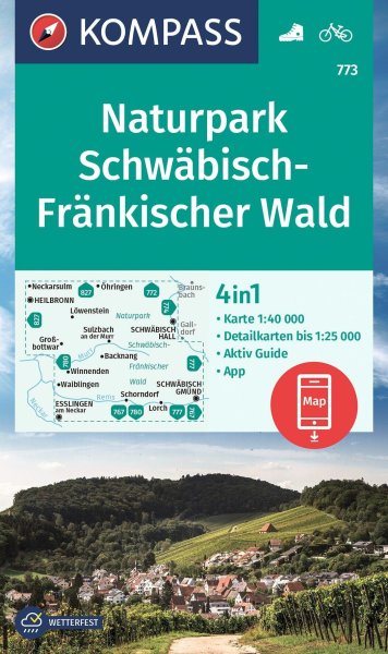 Buchcover: KOMPASS Wanderkarte 773 Naturpark Schwäbisch-Fränkischer Wald 1:40.000 Buchcover: KOMPASS Wanderkarte 773 Naturpark Schwäbisch-Fränkischer Wald 1:40.000