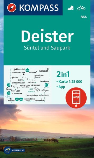 Buchcover: KOMPASS Wanderkarte 864 Deister, Süntel und Saupark 1:25.000 Buchcover: KOMPASS Wanderkarte 864 Deister, Süntel und Saupark 1:25.000