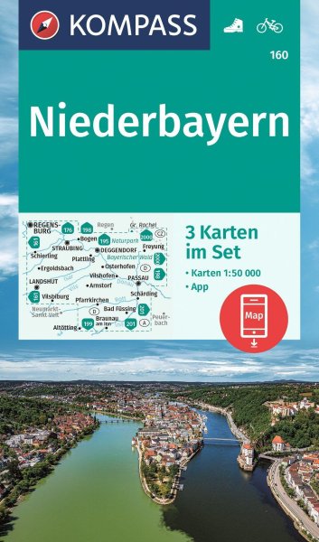 Buchcover: KOMPASS Wanderkarten-Set 160 Niederbayern (3 Karten) 1:50.000 Buchcover: KOMPASS Wanderkarten-Set 160 Niederbayern (3 Karten) 1:50.000