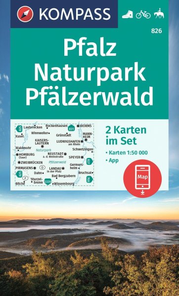 Buchcover: KOMPASS Wanderkarten-Set 826 Pfalz, Naturpark Pfälzerwald (2 Karten) 1:50.000 Buchcover: KOMPASS Wanderkarten-Set 826 Pfalz, Naturpark Pfälzerwald (2 Karten) 1:50.000