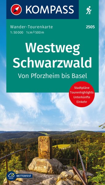 Buchcover: KOMPASS Wander-Tourenkarte Westweg Schwarzwald 1:50.000