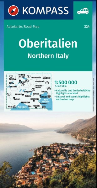 Buchcover: KOMPASS Autokarte Oberitalien, Italia settentrionale, Northern Italy, Italie du Nord 1:500.000 Buchcover: KOMPASS Autokarte Oberitalien, Italia settentrionale, Northern Italy, Italie du Nord 1:500.000