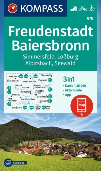 Buchcover: KOMPASS Wanderkarte 878 Freudenstadt, Baiersbronn, Simmersfeld, Loßburg, Alpirsbach 1:25.000 Buchcover: KOMPASS Wanderkarte 878 Freudenstadt, Baiersbronn, Simmersfeld, Loßburg, Alpirsbach 1:25.000