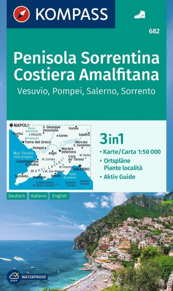 Buchcover: KOMPASS Wanderkarte 682 Penisola Sorrentina, Costiera Amalfitana, Vesuvio, Pompei, Salerno, Sorrento 1:50.000 Buchcover: KOMPASS Wanderkarte 682 Penisola Sorrentina, Costiera Amalfitana, Vesuvio, Pompei, Salerno, Sorrento 1:50.000