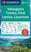 Buchcover: KOMPASS Wanderkarte 75 Valsugana, Trento, Piné, Levico, Lavarone 1:50.000
