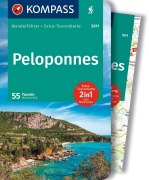 Buchcover: KOMPASS Wanderführer Peloponnes, 55 Touren mit Extra-Tourenkarte