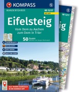 Buchcover: KOMPASS Wanderführer Eifelsteig, vom Dom zu Aachen zum Dom in Trier, 50 Touren mit Extra-Tourenkarte